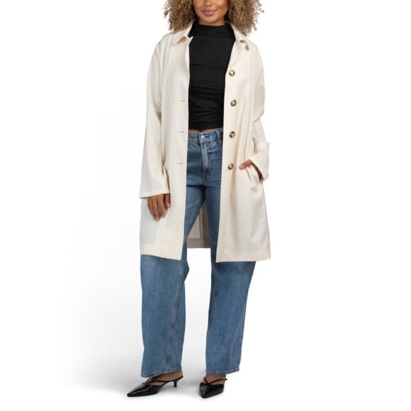 ICONS BY CINZIA ROCCA Ivory Wool Blend Overcoat - Picture 1 of 2